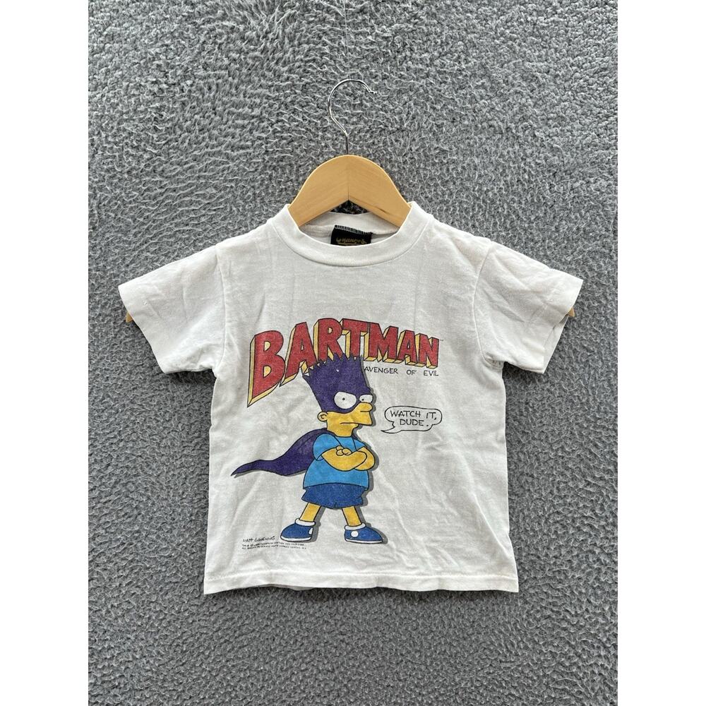 Changes Bartman The Simpsons 1989 White T-Shirt Youth Size 4